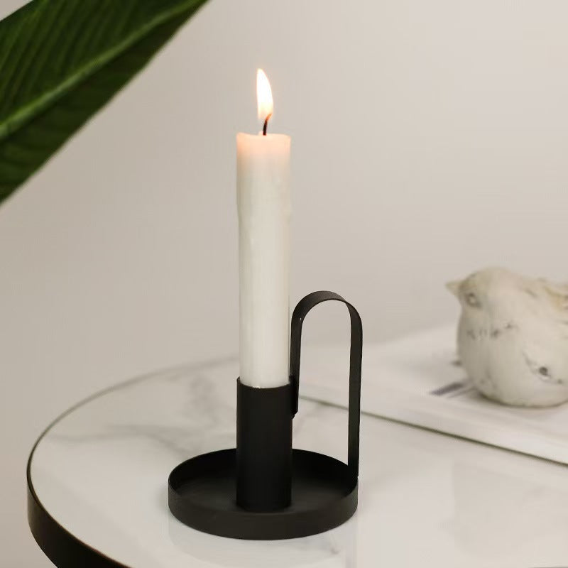 Handheld Single Head Candleholder Craft Decor, Iron Art