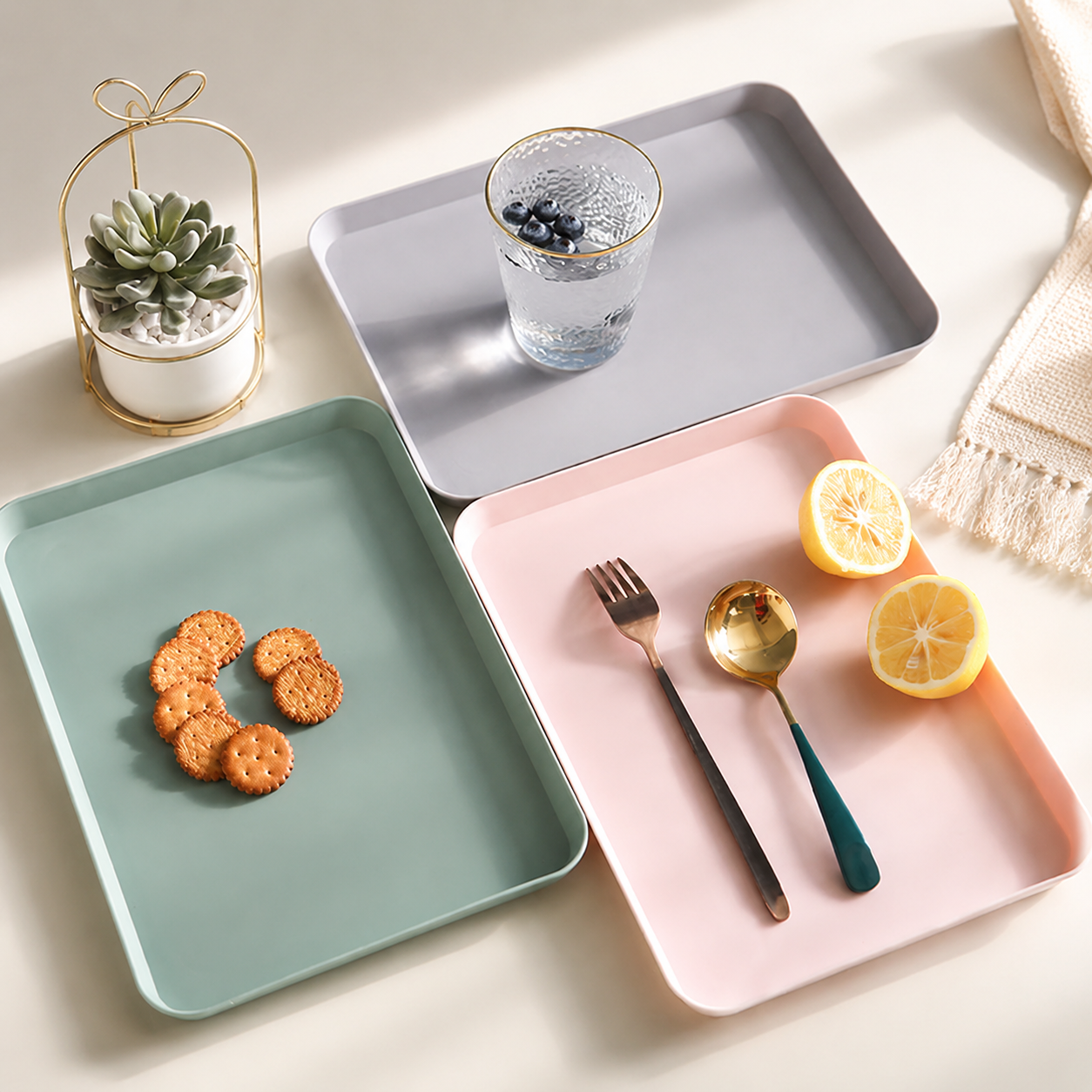 Minimalist Serving Tray – Rectangular Fruit & Dessert Tray