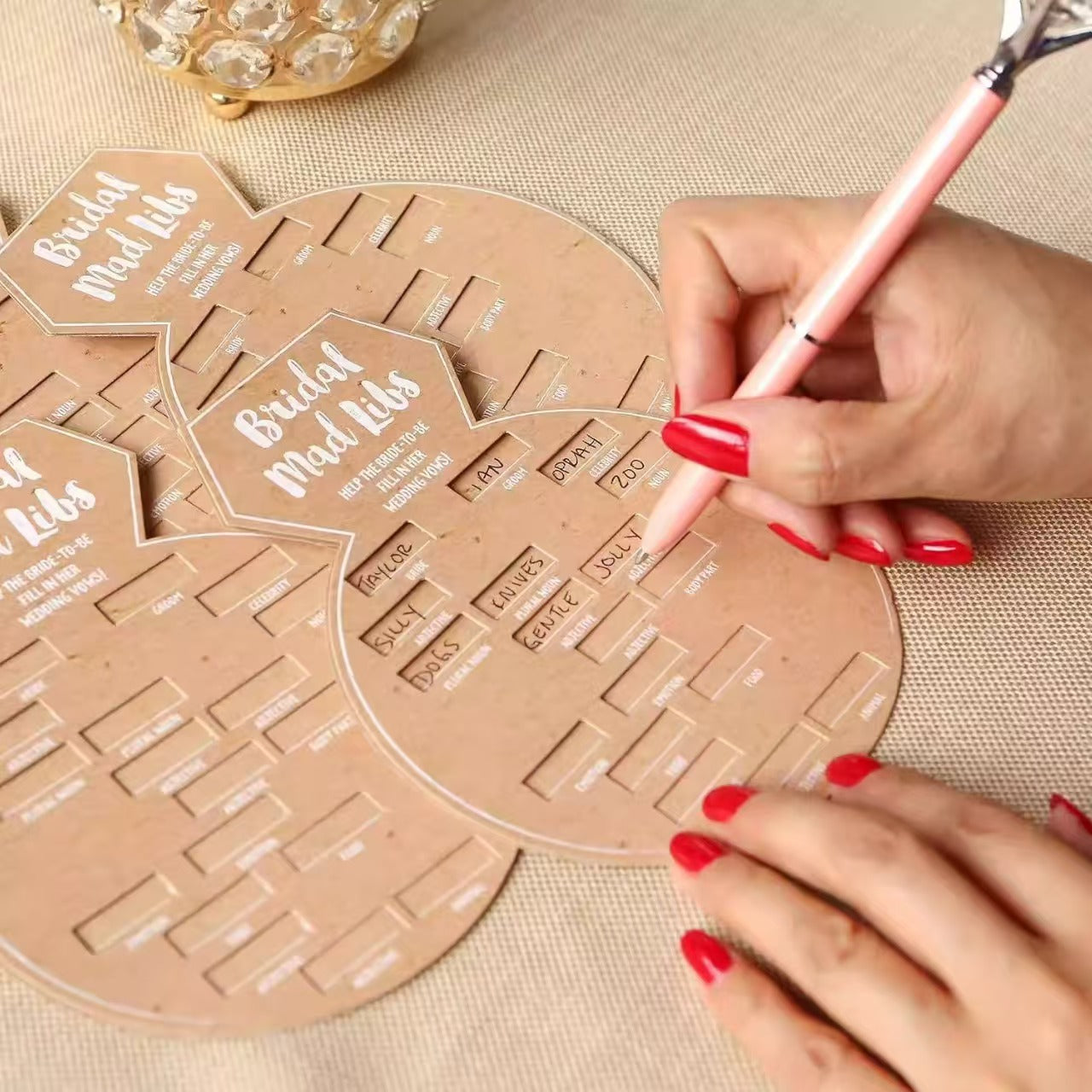 Kraft Paper Wedding Game Cards Rustic Party Activity Cards