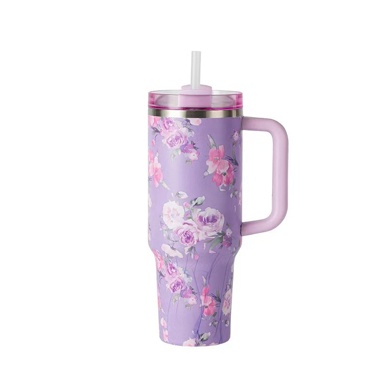40oz Stainless Steel Travel Tumbler With Handle Large Capacity Insulated Cup Fashion Ice Boss Mug Double Wall Hot Cold Drink Bottle Customizable Portable