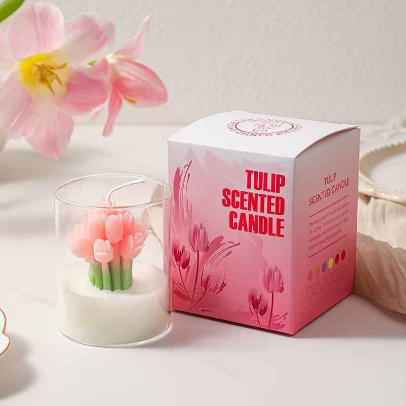Tulip Bouquet Scented Candle Cup