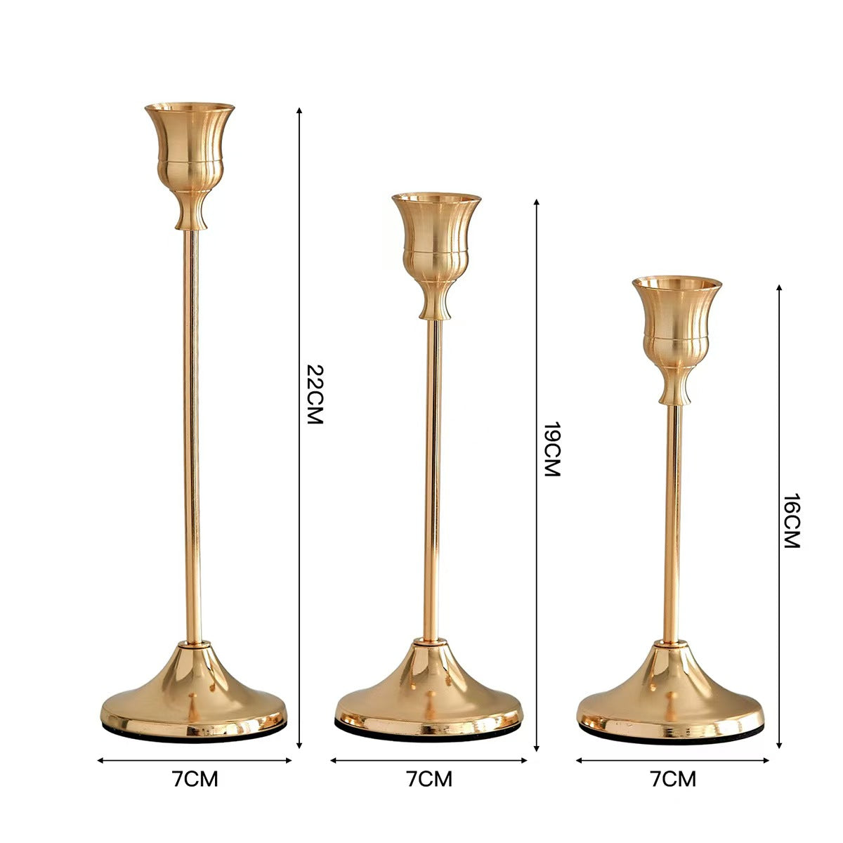 Copper Tone Creative Candleholder Set, Iron Metal Decoration