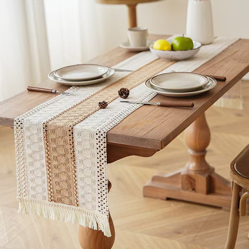 Striped Placemat with Jute Trim Decorative Table Mat