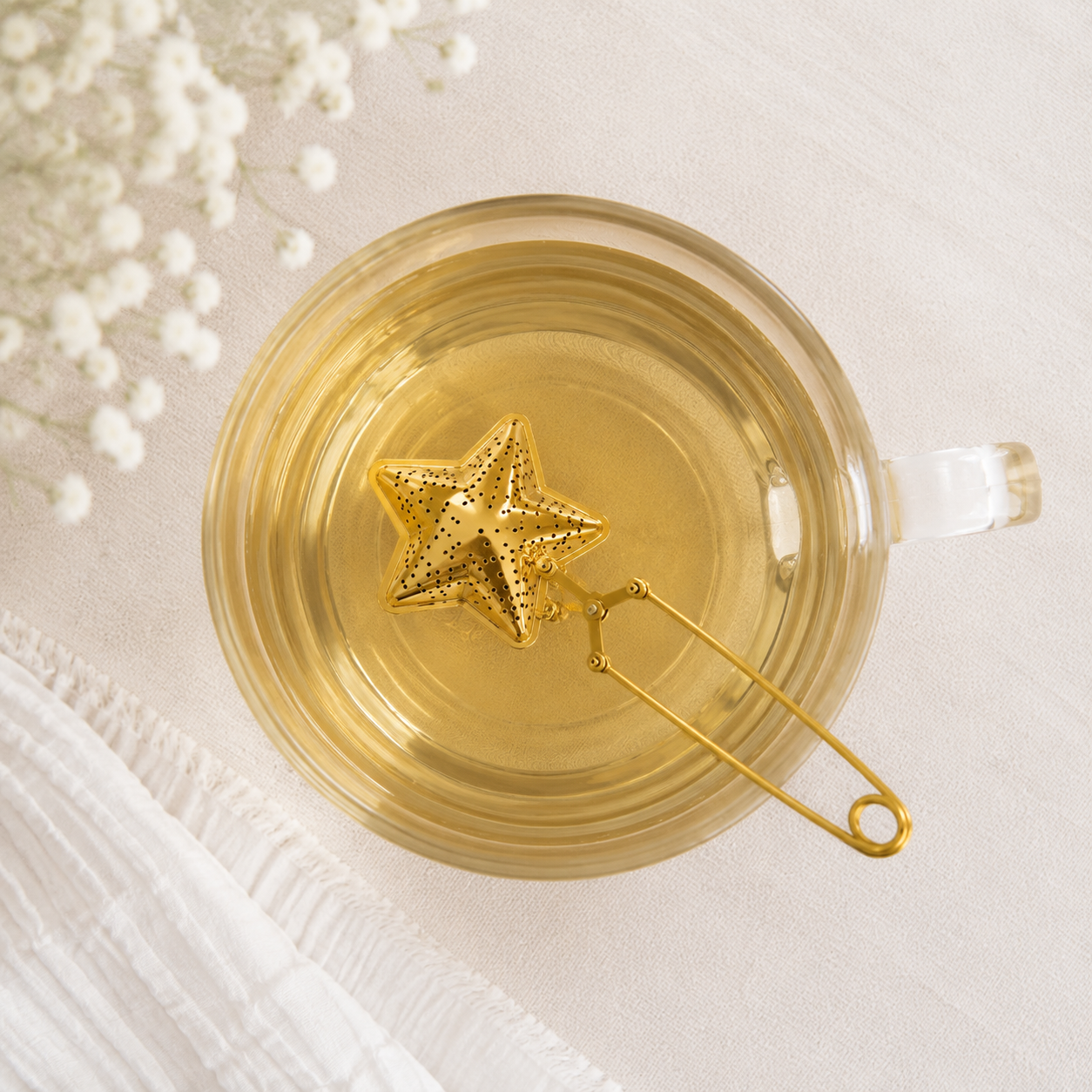Stainless Steel Tea Infuser – Reusable Mesh Tea Strainer with Handle, Shell / Star / Heart Shape