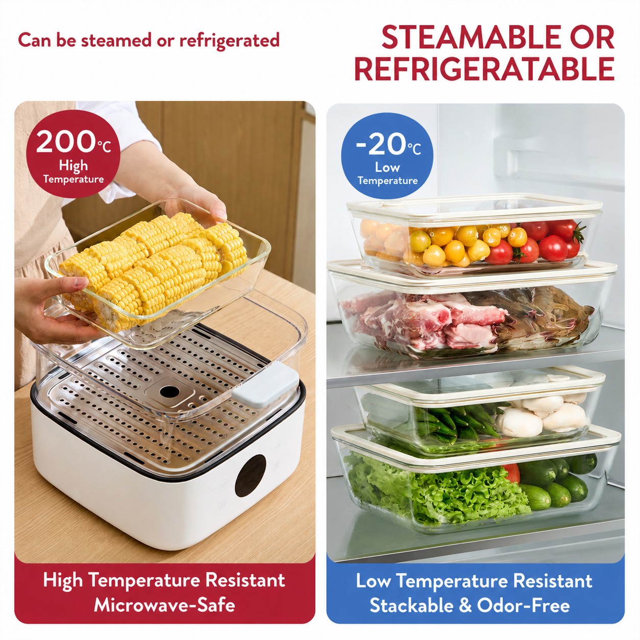 Glass Food Storage Container – Airtight Meal Prep & Freezer Box