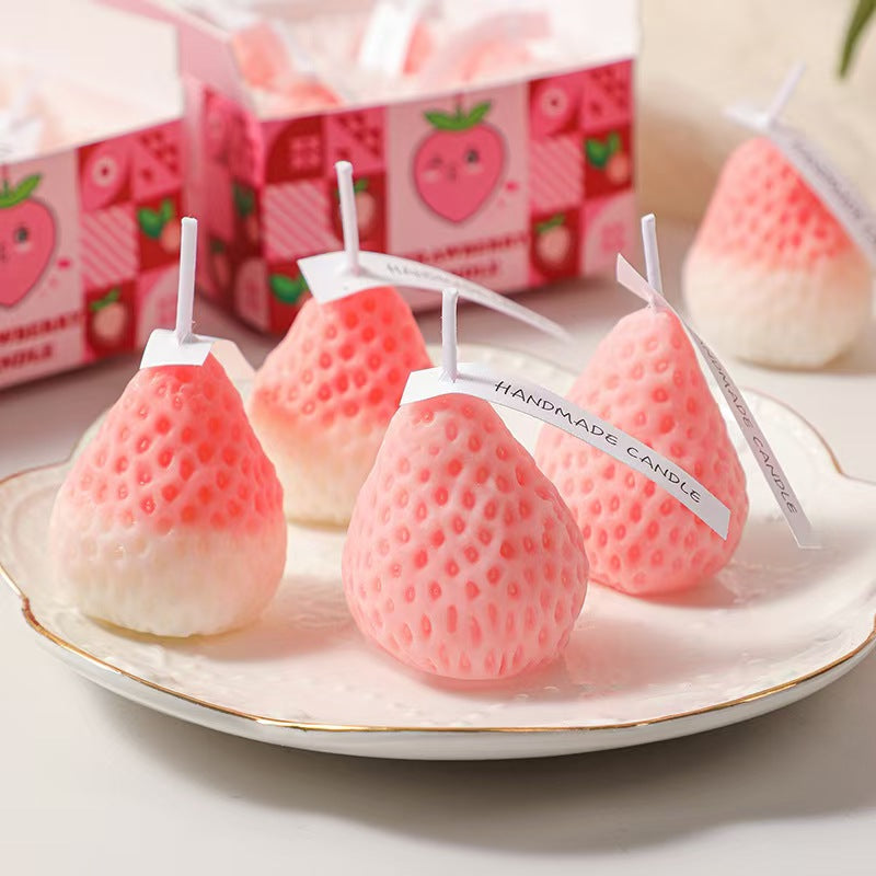 Strawberry Scented Candle Gift Set