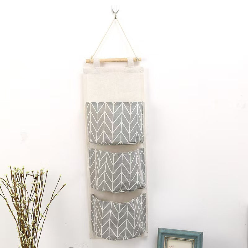 Waterproof Hanging Storage Bag Cotton Linen Wall Organizer