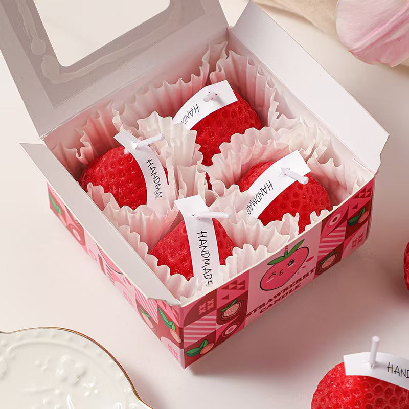 Strawberry Scented Candle Gift Set