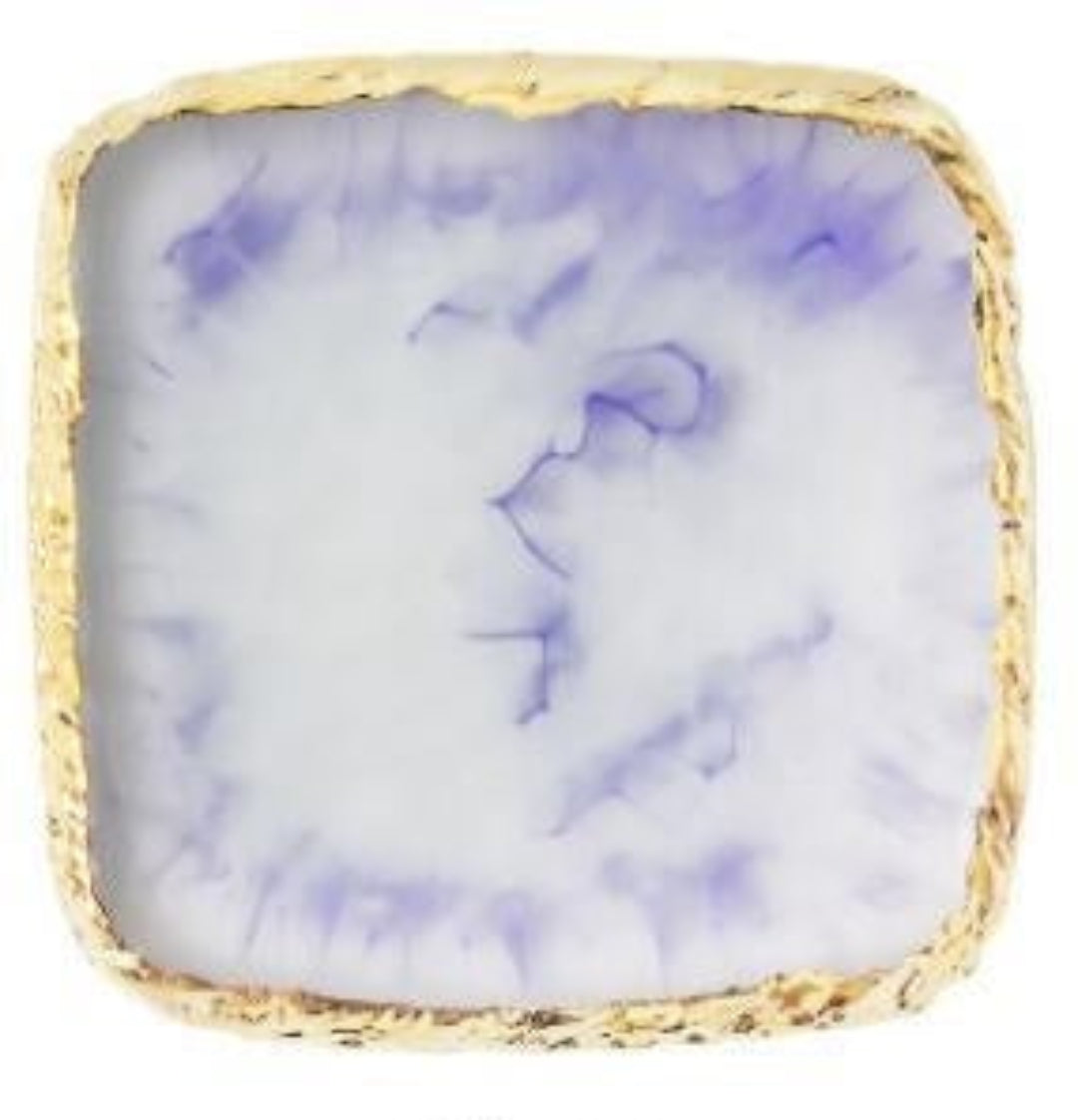 Gold Rim Agate Resin Palette – Nail Art Mixing and Display Board