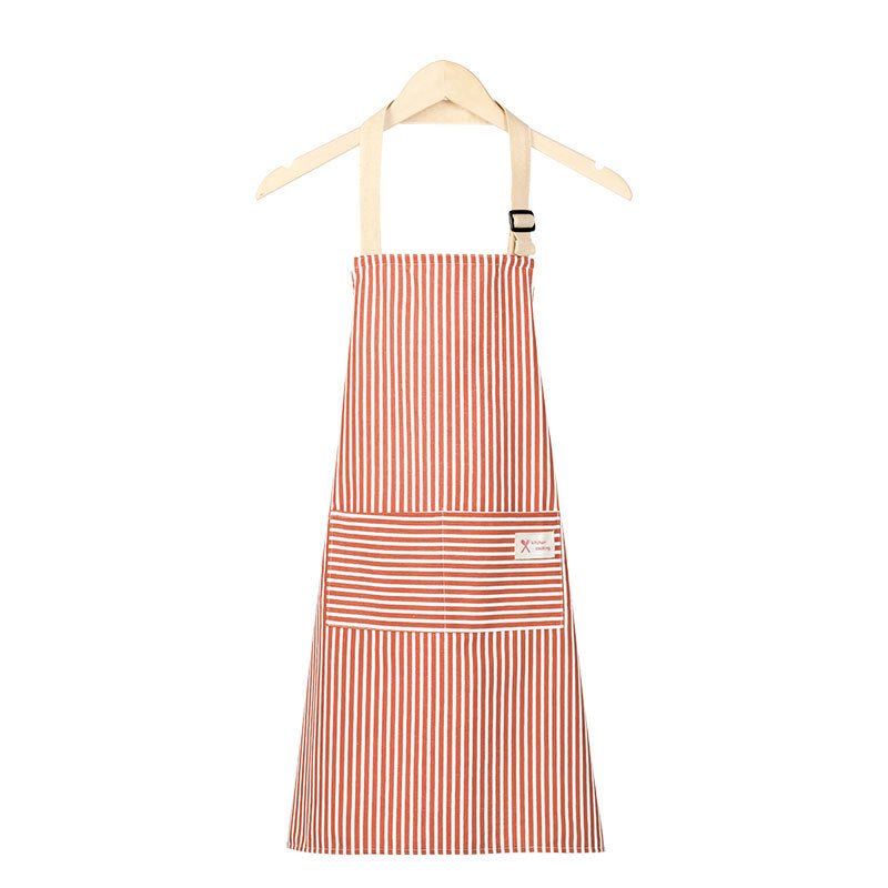 Cotton Linen Apron for Women, Cute Sleeveless Kitchen Smock with Front Pocket