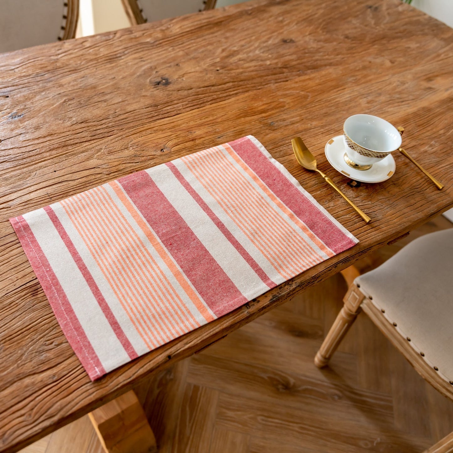 Striped Cotton Linen Placemat & Photography Backdrop