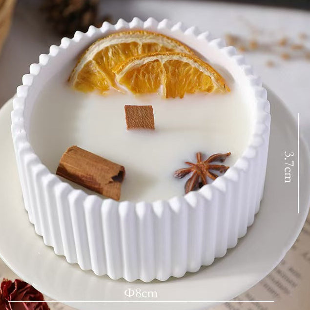 Dried Flower Candle in Plaster Cup