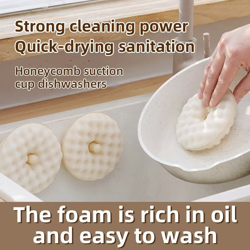 Honeycomb Dish Sponge – Round Kitchen Cleaning Pad