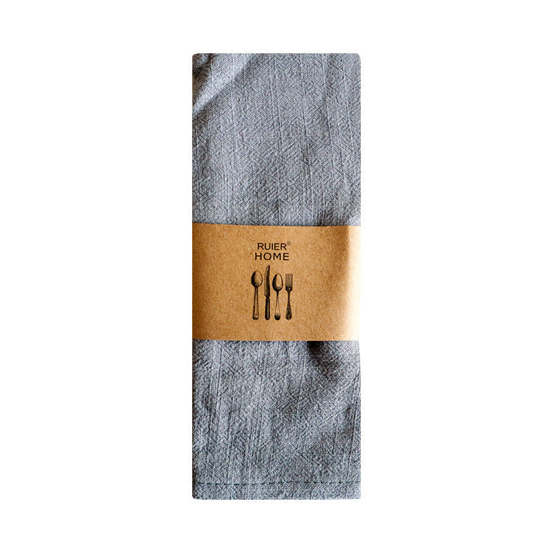 Japanese Style Solid Color Cotton Linen Napkin, Kitchen Tea Towel, Baking Cloth & Table Linen