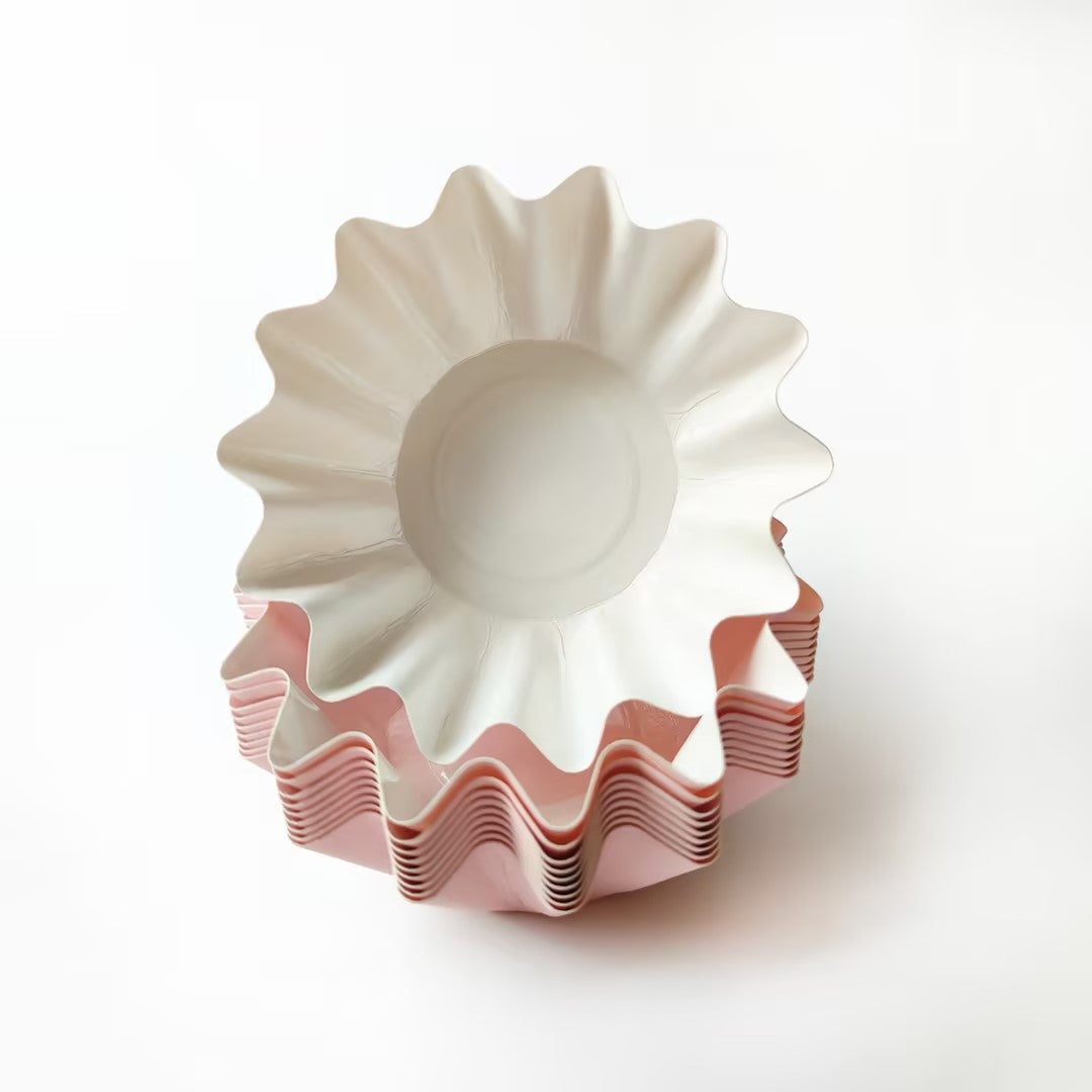Disposable Paper Cup – Eco-Friendly Ripple Design Party & Dessert Serving Cups