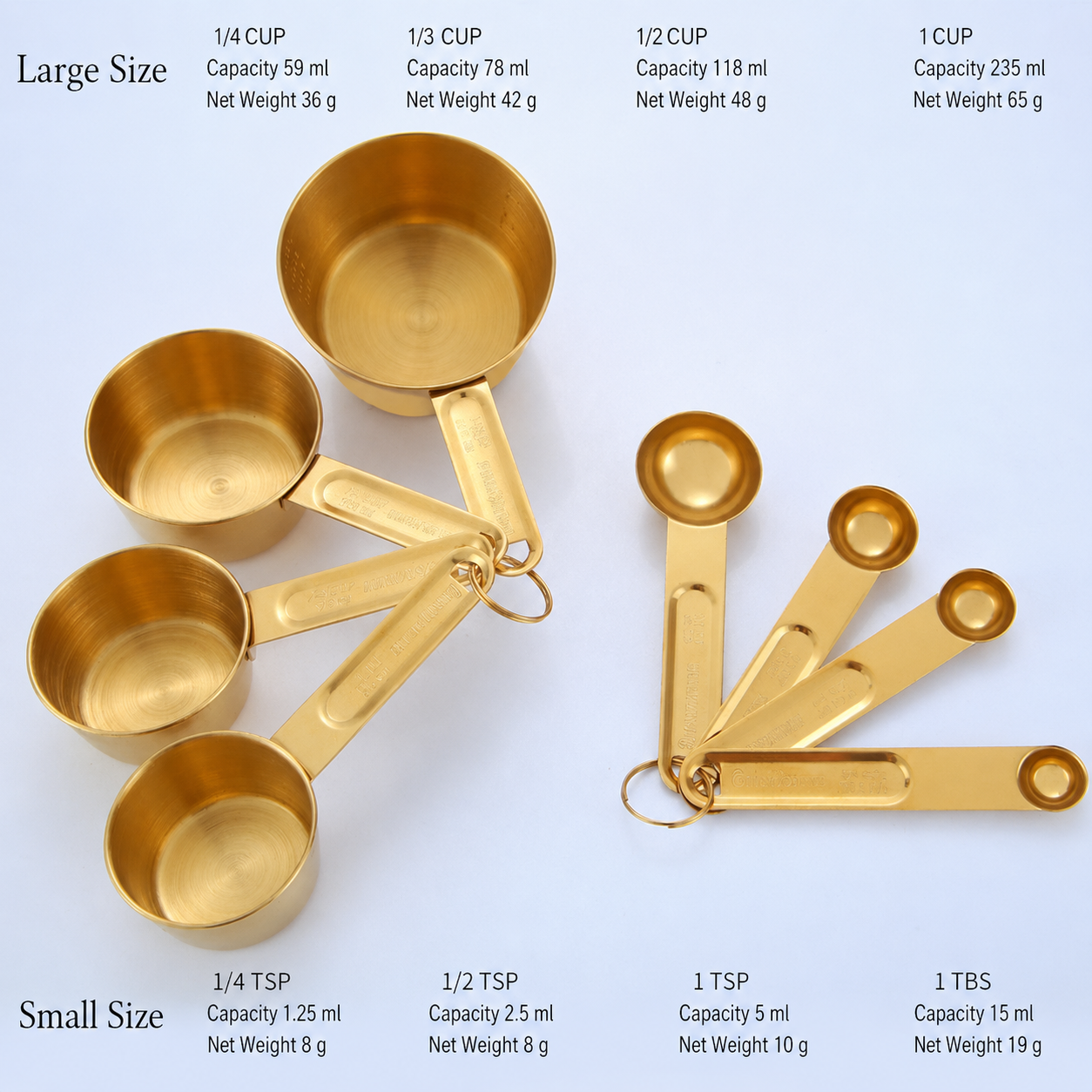 Stainless Steel Measuring Cups and Spoons Set