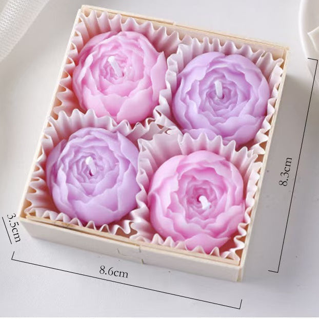 Peony Flower Scented Candle Set