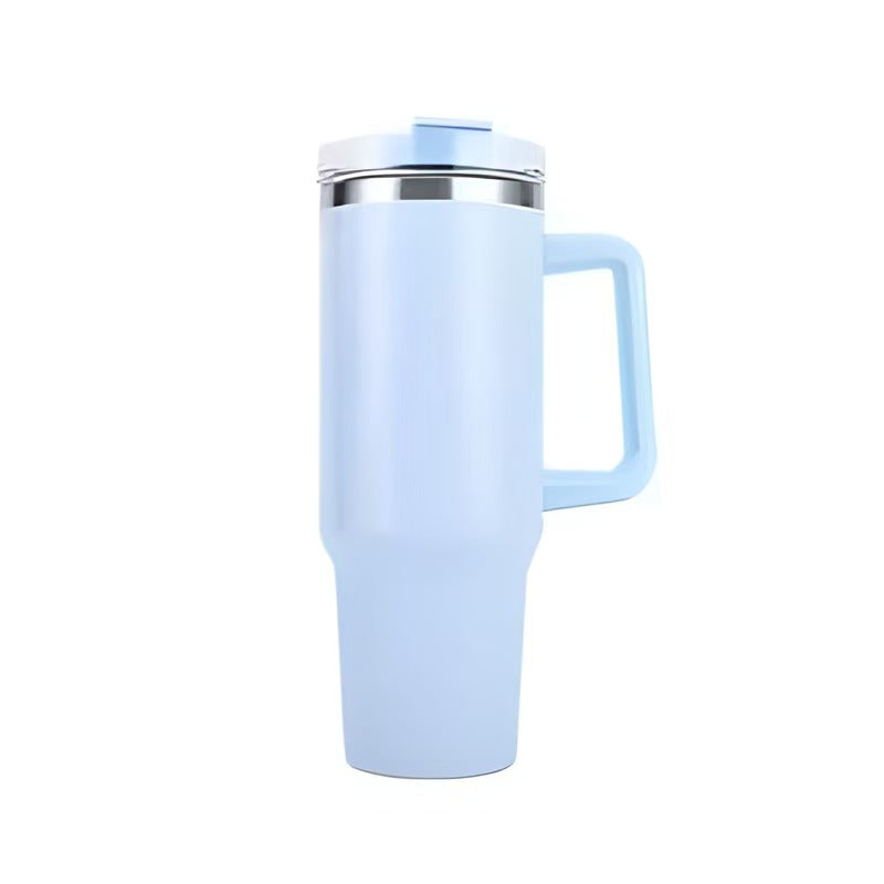 40oz Stainless Steel Insulated Travel Tumbler with Handle – Double Wall Vacuum Portable Mug