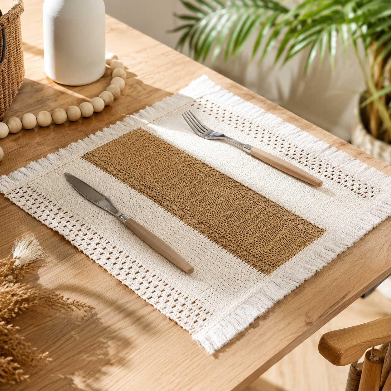 Nordic Cotton Linen Placemat, Table Mat for Dinner Parties, Weddings and Everyday Dining