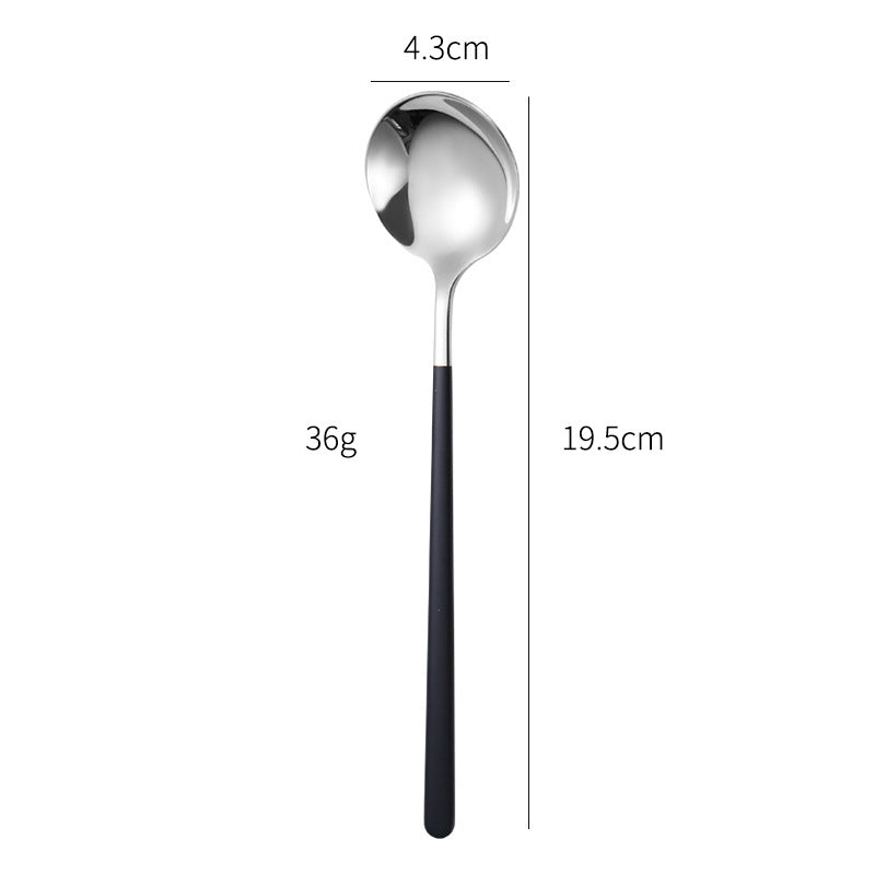 Stainless Steel Long Handle Spoon – Modern Dessert & Tableware Serving Spoon