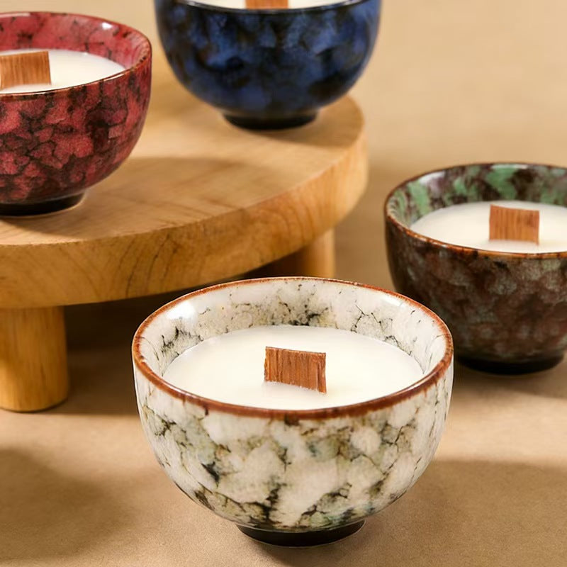 Handcrafted Glazed Porcelain Scented Candle Cup