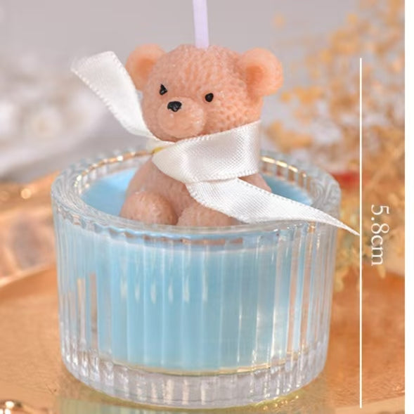 Glass Cup Bear Scented Candle