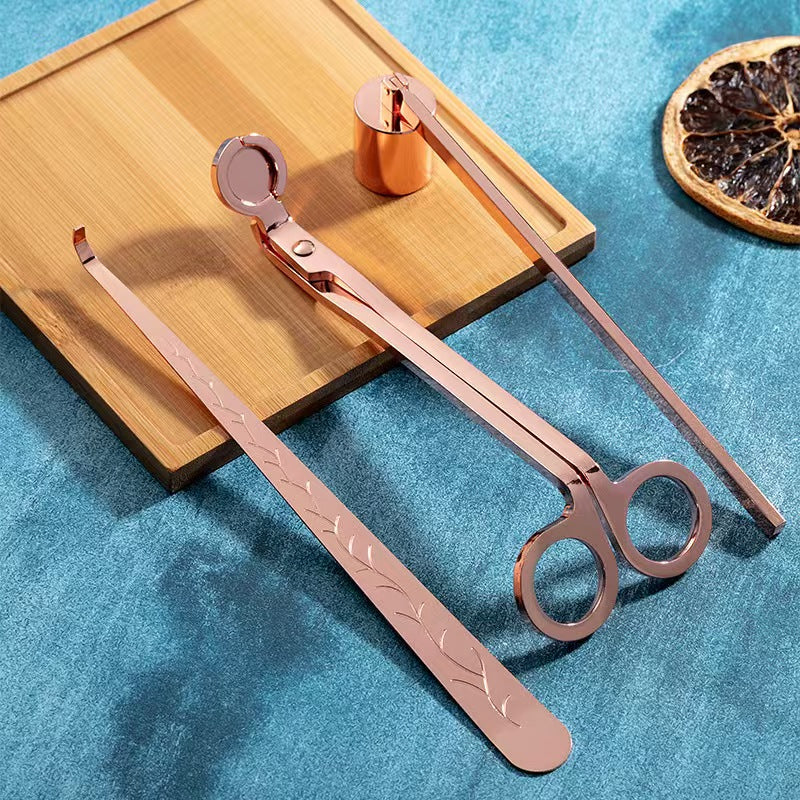 3 Piece Candle Care Set Wick Trimmer Snuffer and Lighter
