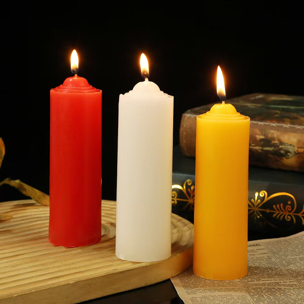 Thick Pillar Smokeless Candle Set