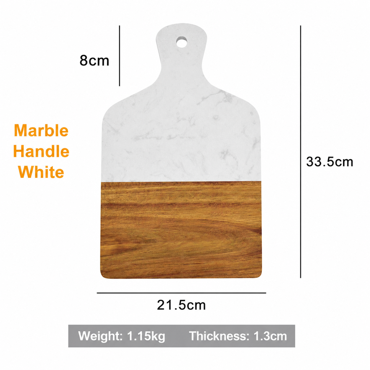Marble & Wood Serving Board – Charcuterie, Cheese & Pizza Board