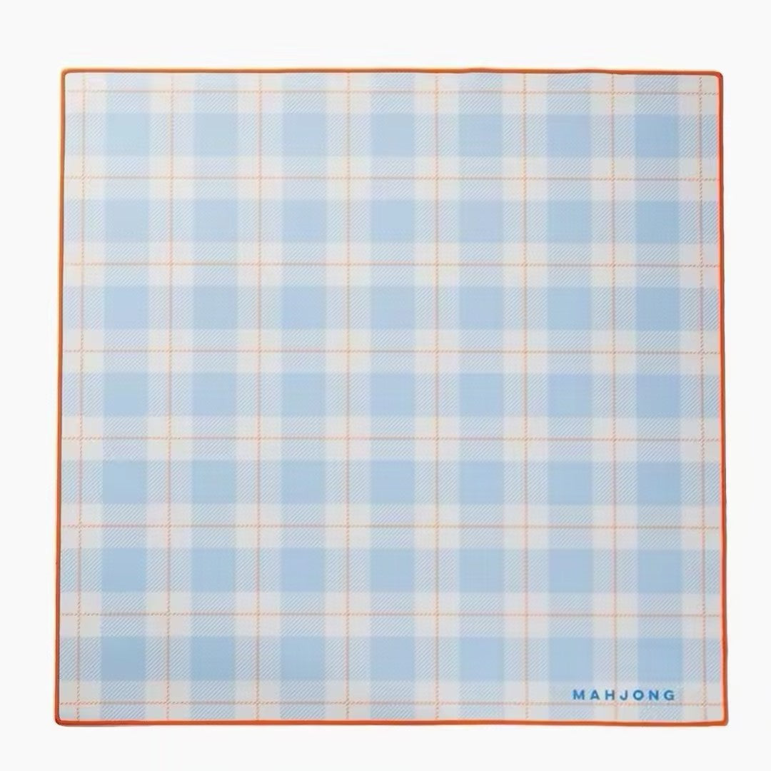 Plaid Mahjong Table Mat – Soft Square Game Mat for Mahjong Table Setup, Home Entertainment & Family Gatherings