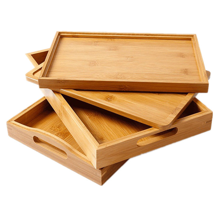 Rectangular Bamboo Serving Tray – Natural Wood Bread & Fruit Tray