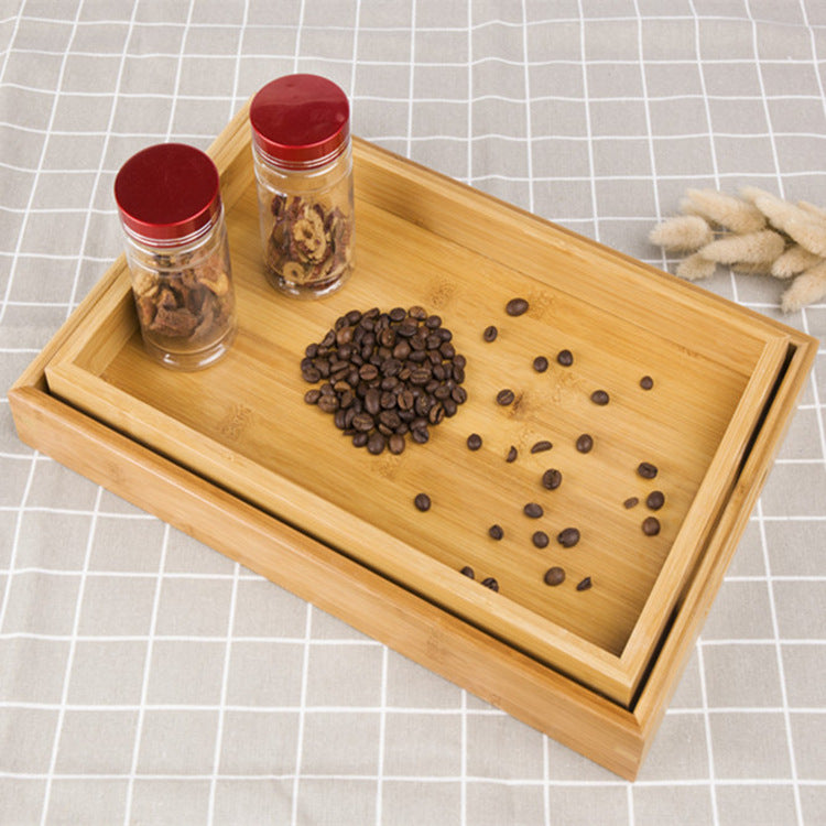 Rectangular Bamboo Serving Tray – Natural Wood Bread & Fruit Tray