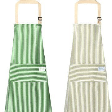 Cotton Linen Apron for Women, Cute Sleeveless Kitchen Smock with Front Pocket