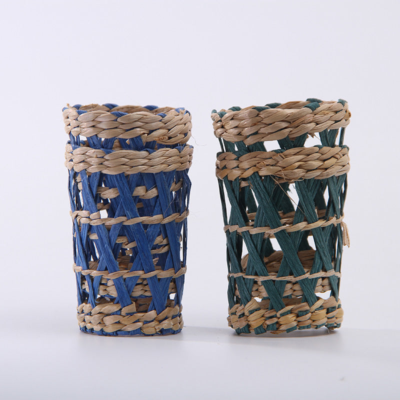 Handwoven Vase Cover – Natural Wicker Decorative Vase Sleeve