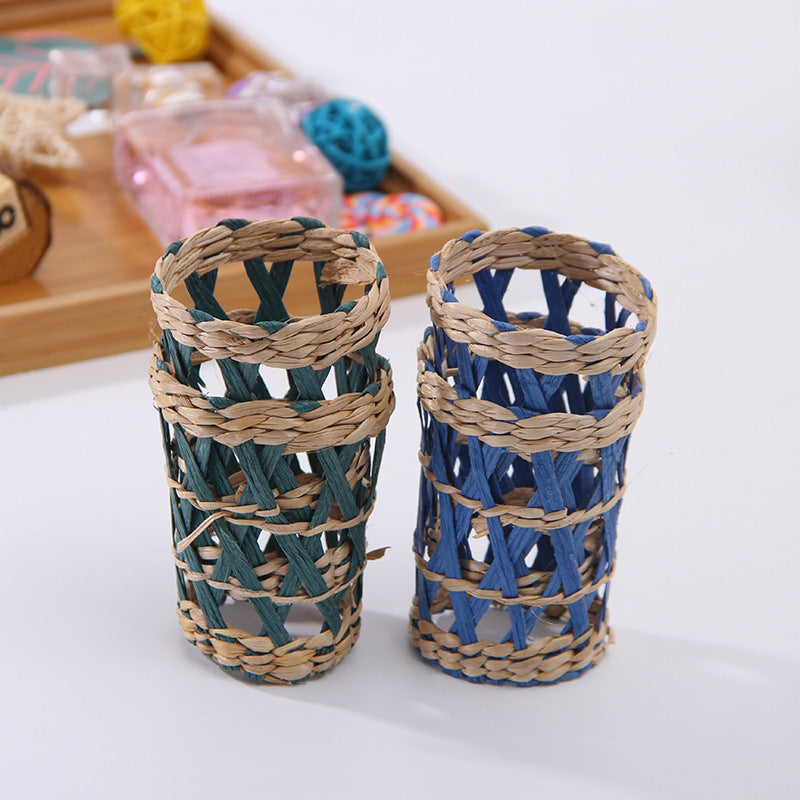 Handwoven Vase Cover – Natural Wicker Decorative Vase Sleeve