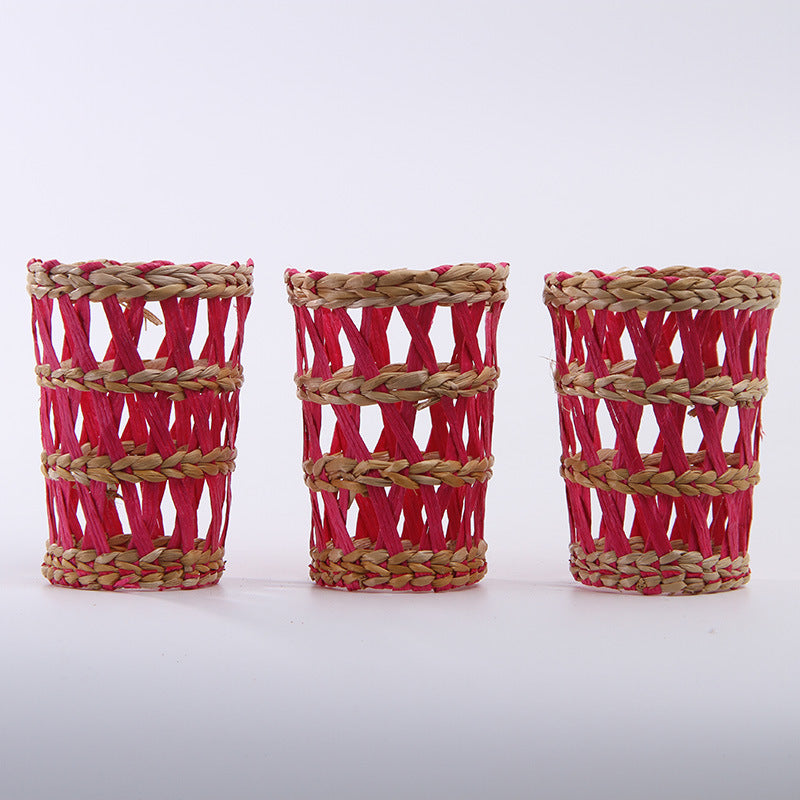 Handwoven Vase Cover – Natural Wicker Decorative Vase Sleeve