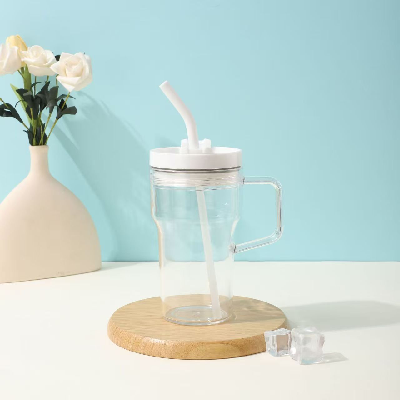 20oz Portable Plastic Tumbler with Handle