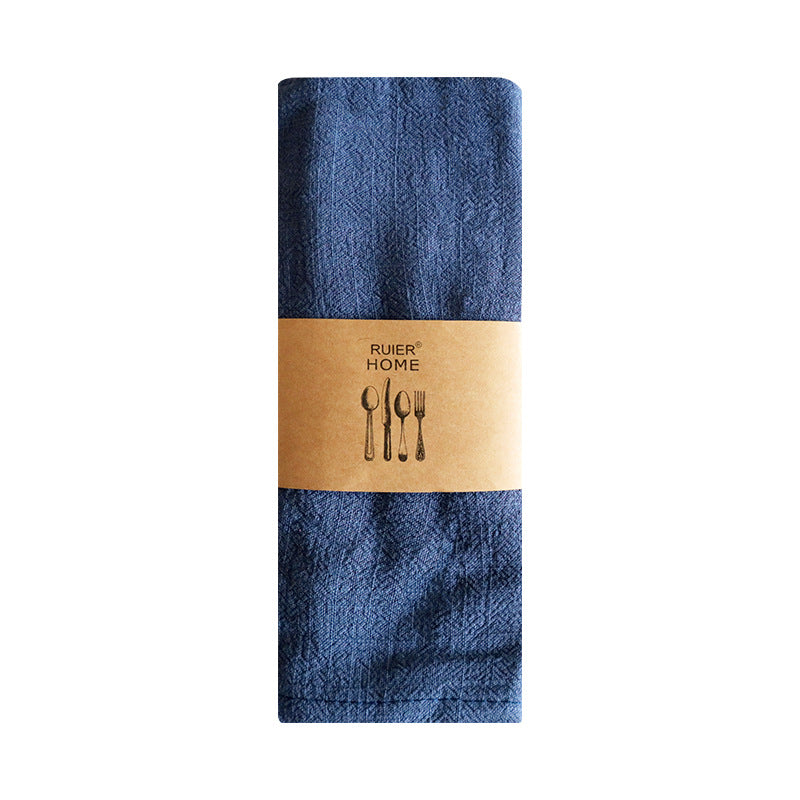 Japanese Style Solid Color Cotton Linen Napkin, Kitchen Tea Towel, Baking Cloth & Table Linen