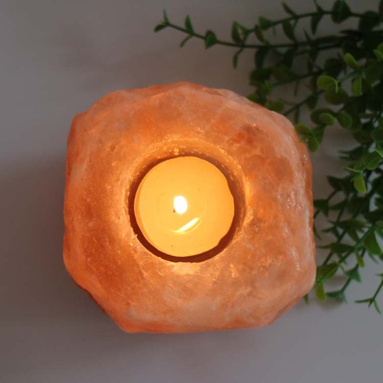 Himalayan Salt Candle Holder – Natural Crystal Tealight Décor