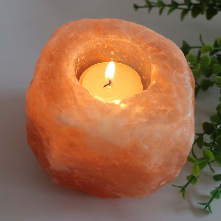 Himalayan Salt Candle Holder – Natural Crystal Tealight Décor