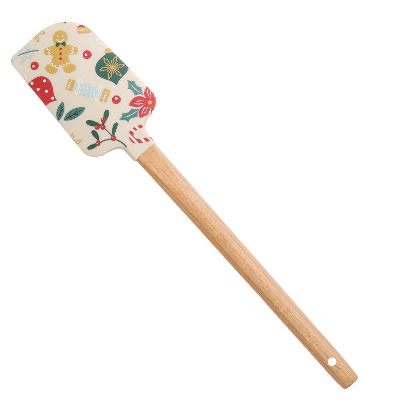 Christmas Silicone Spatula with Beech Wood Handle