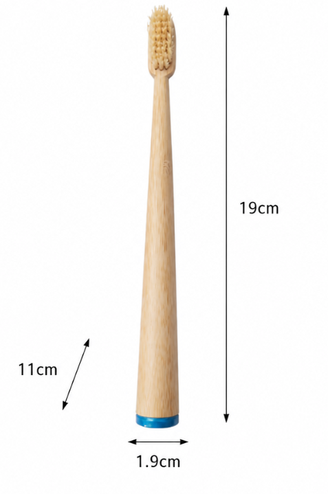Natural Bamboo Toothbrush – Soft Bristles, Eco-Friendly Wooden Handle, Color-Coded Base