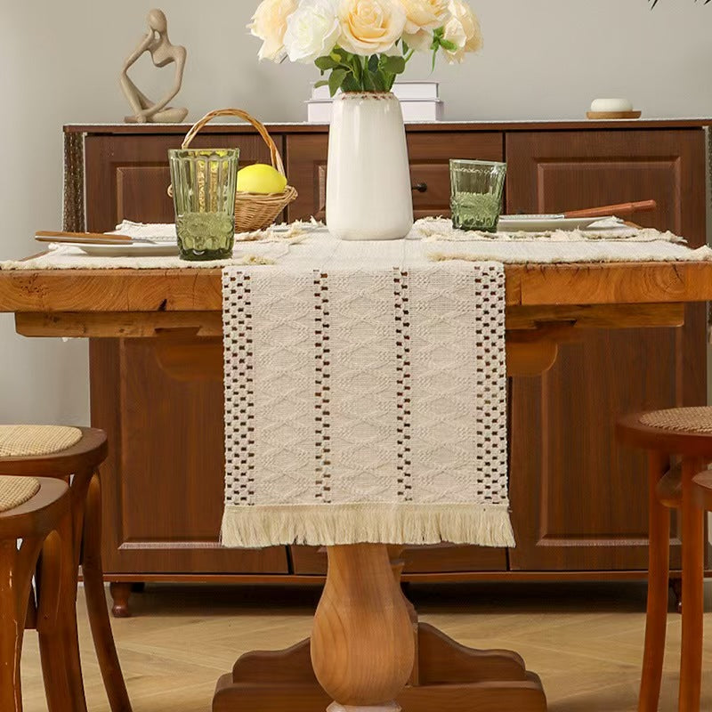 Striped Placemat with Jute Trim Decorative Table Mat