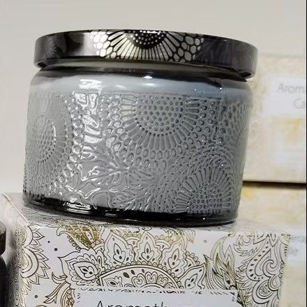 Luxury Embossed Glass Soy Candle