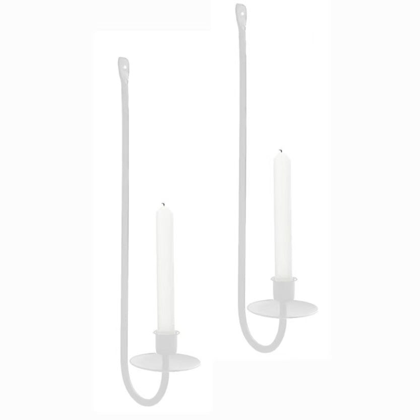 Minimalist Wall Mounted L Shape Iron Candleholder Set, Heavy Duty Exquisite Decor