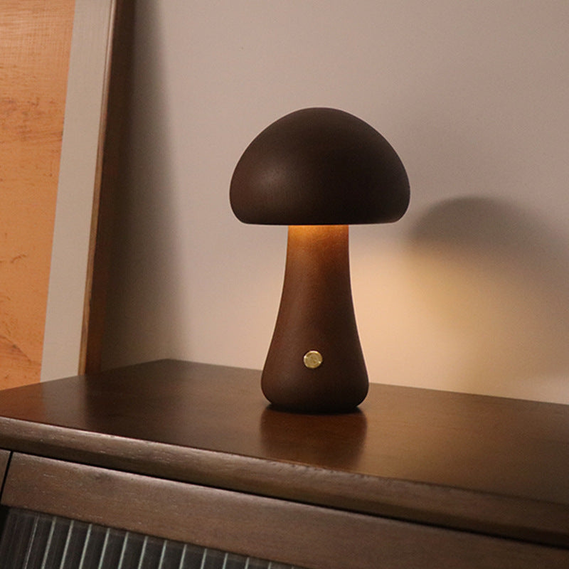 Ins Mushroom Night Light – Touch LED Bedside Ambient Lamp