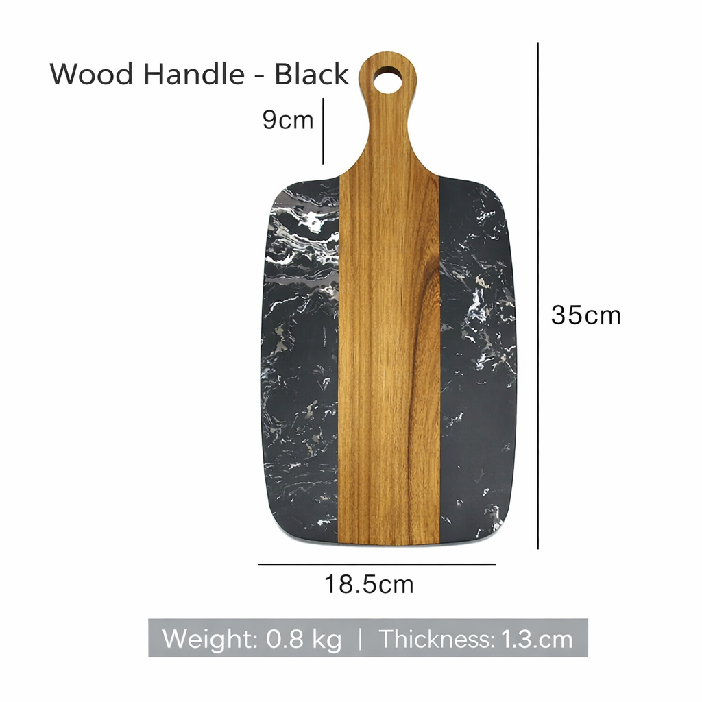 Acacia Wood and Artificial Marble Cutting Board Modern Kitchen Prep Board Serving Platter Wood Stone Combo Chopping Board
