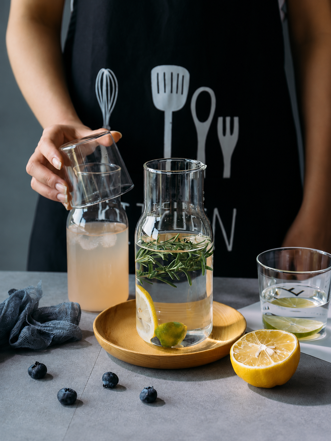 Hand Blown Heat Resistant Glass Carafe Tumbler Set