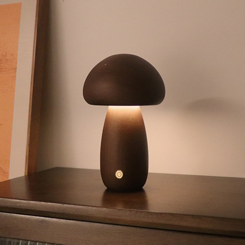 Ins Mushroom Night Light – Touch LED Bedside Ambient Lamp
