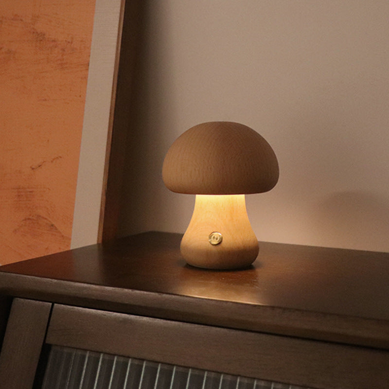Ins Mushroom Night Light – Touch LED Bedside Ambient Lamp